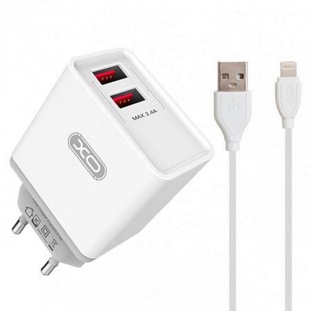 Сетевое зарядное устройство XO L31 2USB/2,4А + Lightning White