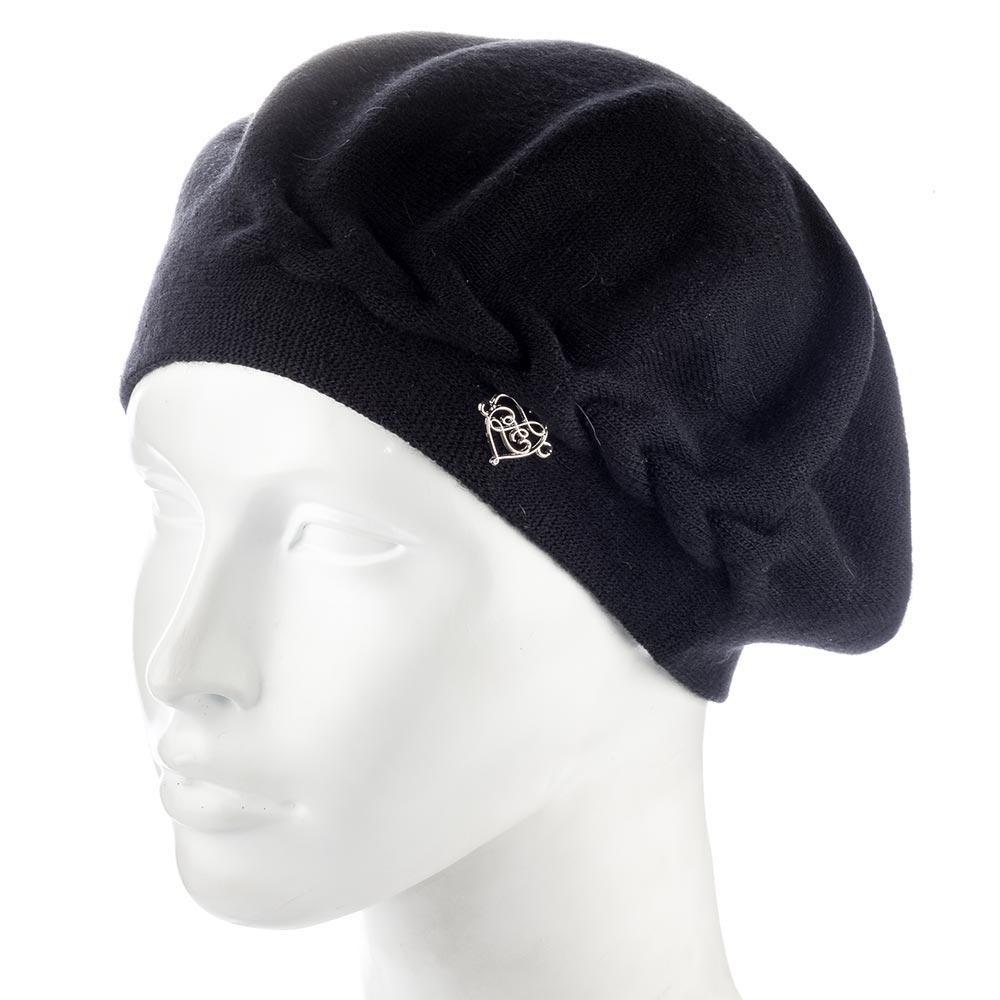 Берет женский двойной сбоку с узором Zolly ZH257 Черный