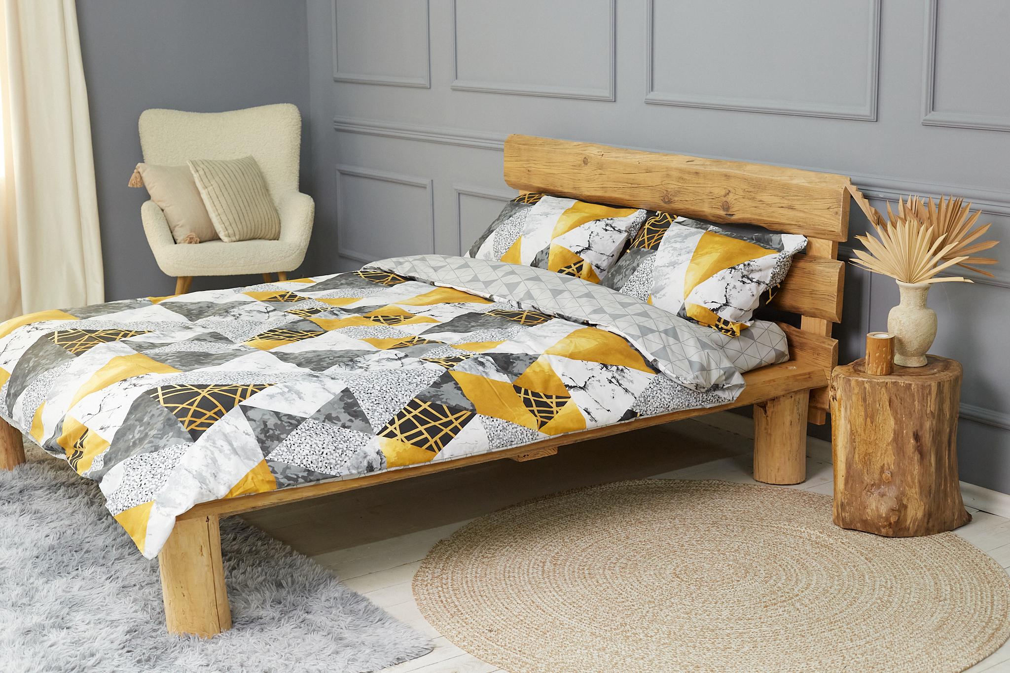 Комплект постельного белья Ideal бязь двухспальный евро Оранжевый мрамор (9369269)