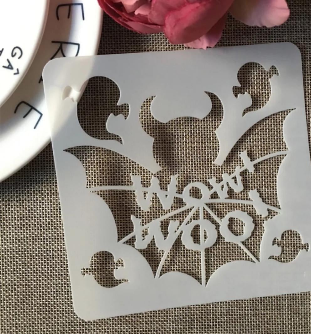 Трафарет Хэллоуин Летучая мышь 13х13 см Серый (7615/17)