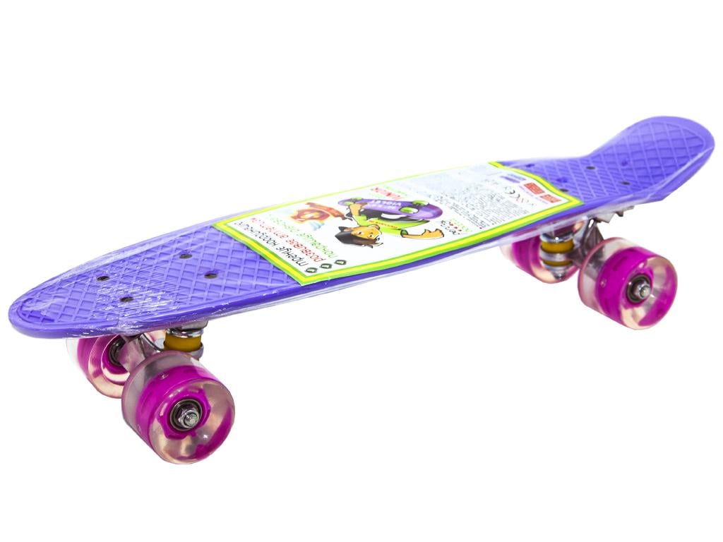 Скейт борд со светом 56 см Фиолетовый (27437718)