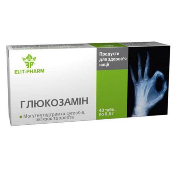 Препарат для суглобів та зв'зок Elit-Pharm Глюкозамін 40 табл. (000025308)