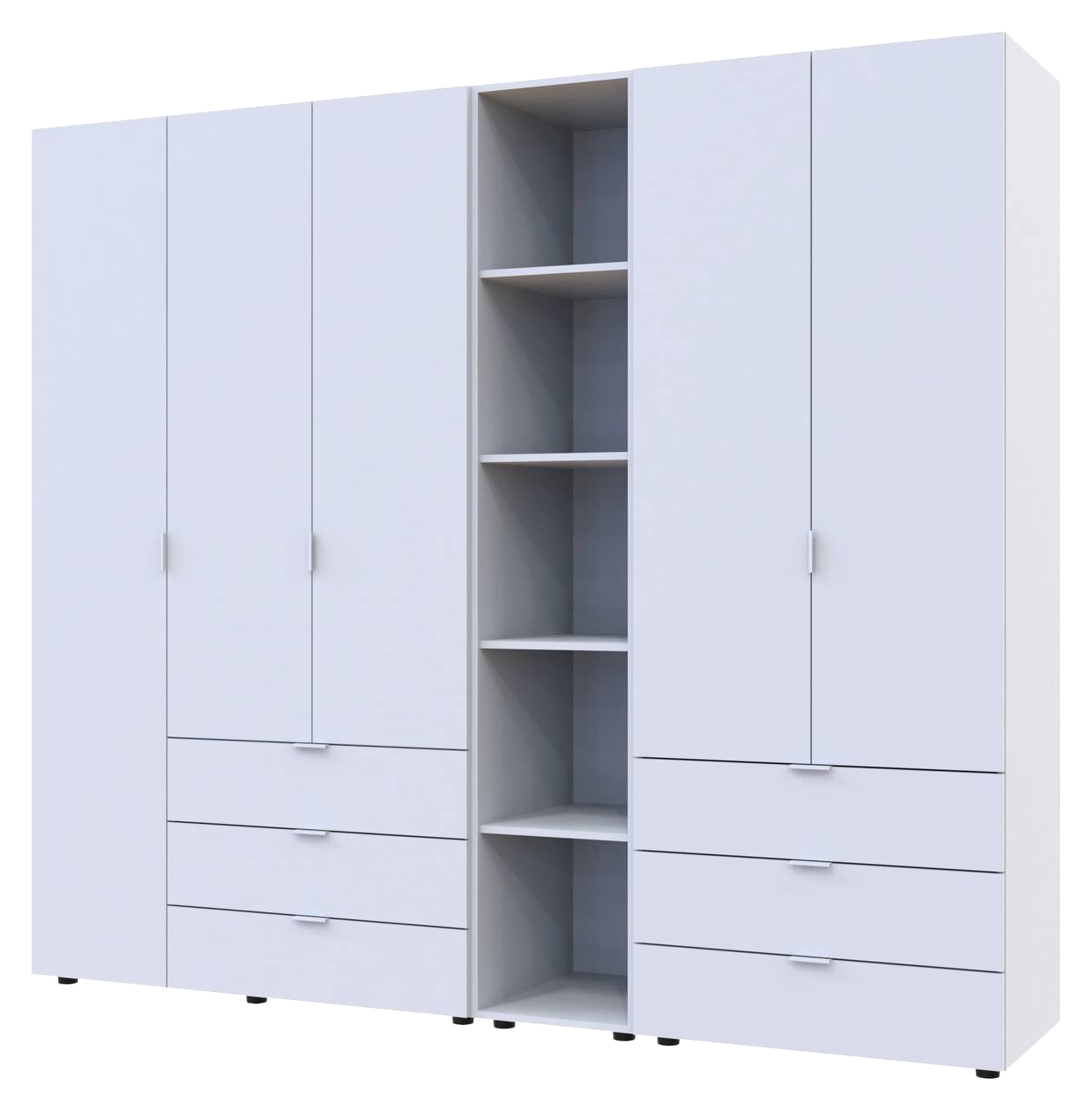 Шкаф для спальни Doros Гелар с этажеркой 2 + 3 ДСП 231,9х49,5х203,4 см Белый (42005032)