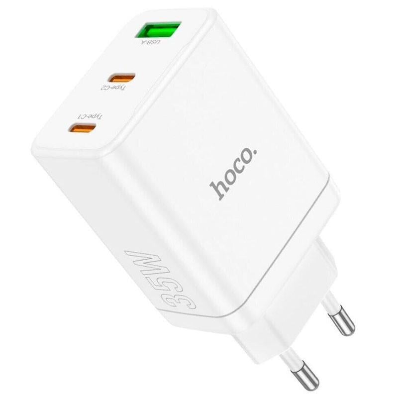 Зарядний пристрій мережевий Hoco N33 Start PD35W 1USB-A/2C White (00000067555_1)