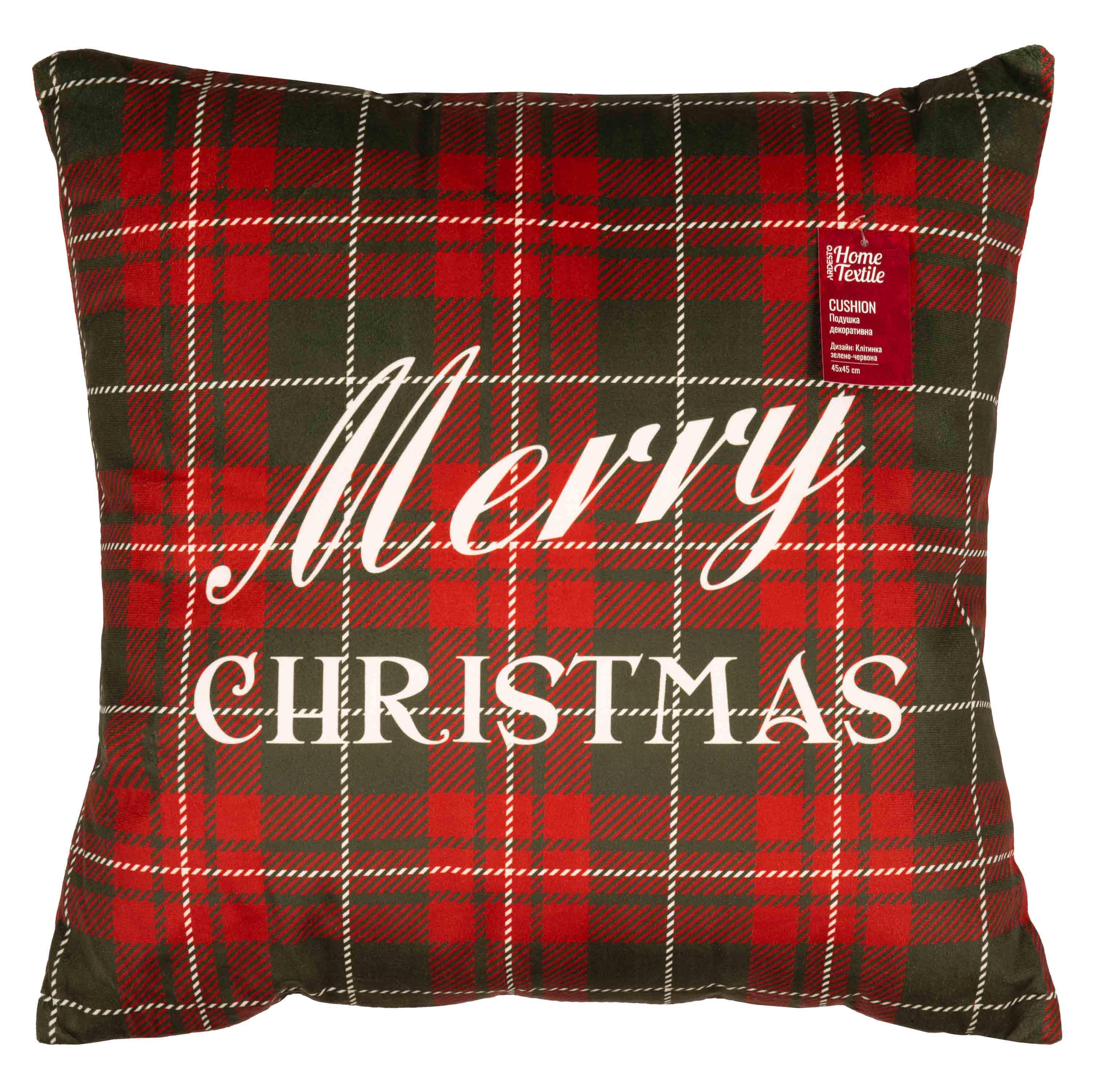 Подушка Ardesto Happy Holidays клетка 45х45 см Зелено-красный (ART1032HGR) Подушка Ardesto Happy Holidays клетка 45х45 см Зелено-красный (ART1032HGR)