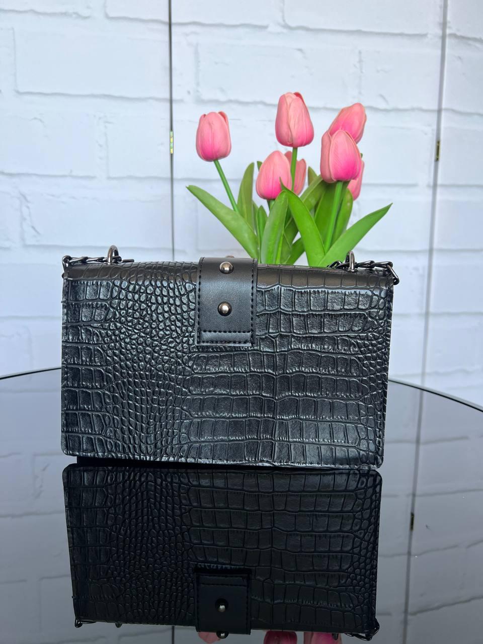 Клатч жіночий на ланцюжку з екошкіри з принтом Чорний (2732414516) - фото 10 Клатч жіночий на ланцюжку з екошкіри з принтом Чорний (2732414516) - фото 10