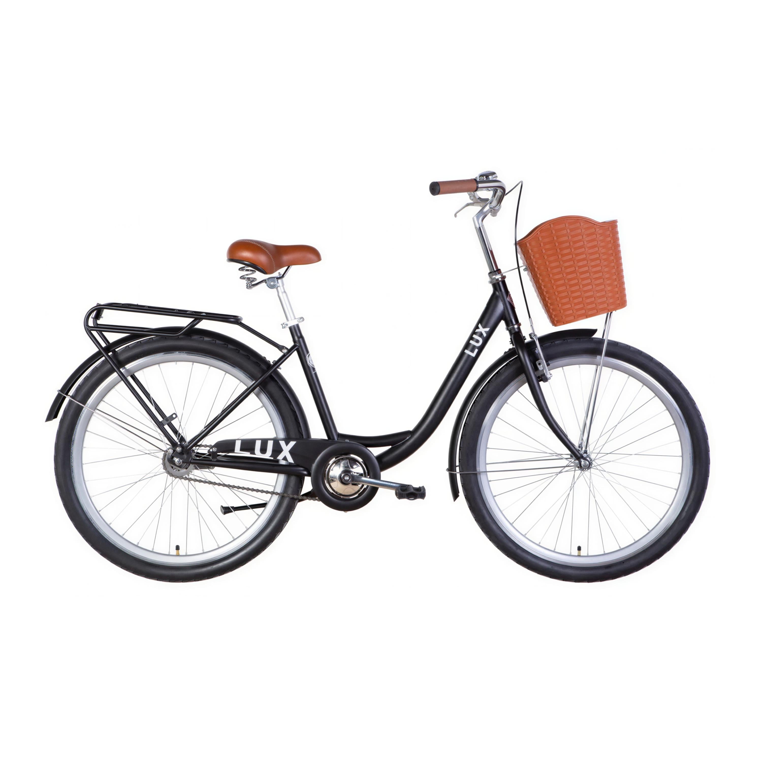 Велосипед жіночий міський 26" Dorozhnik Lux Velosteel рама 17" на зріст 155-170 см Чорний (OPS-D-26-183)