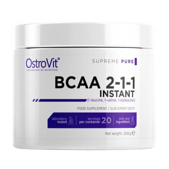 Амінокислота BCAA для спорту OstroVit BCAA Instant 200 г 20 порцій Pure