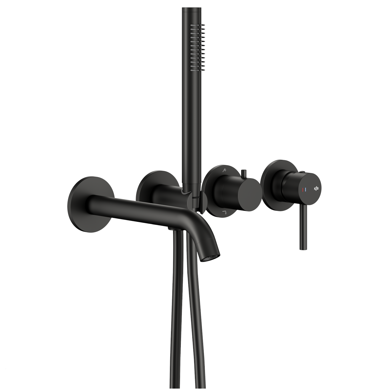 Смеситель для ванны KFA Armatura Moza двухрычажный Черный матовый (5039-411-81)