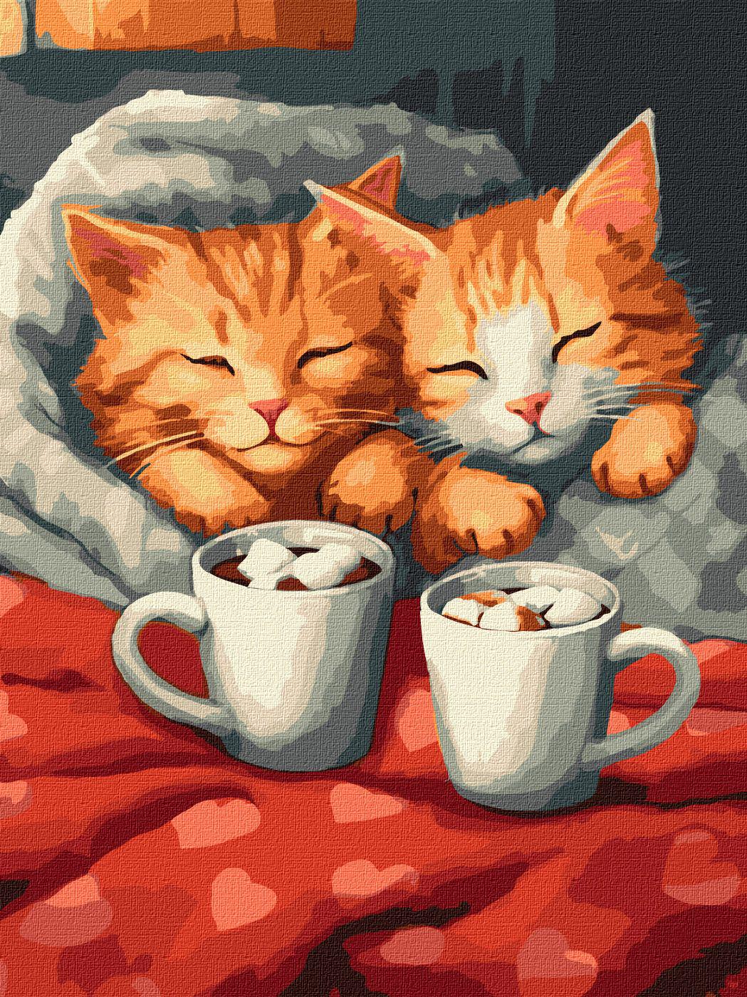 Картина по номерам Идейка Влюбленные коты 30x40 см (Id-KHO6588)