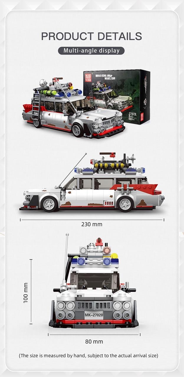 Конструктор детский Mould King Cadillac ECTO-1 Автомобиль охотники за привидениями для мальчика 603 дет. (22773731) - фото 10