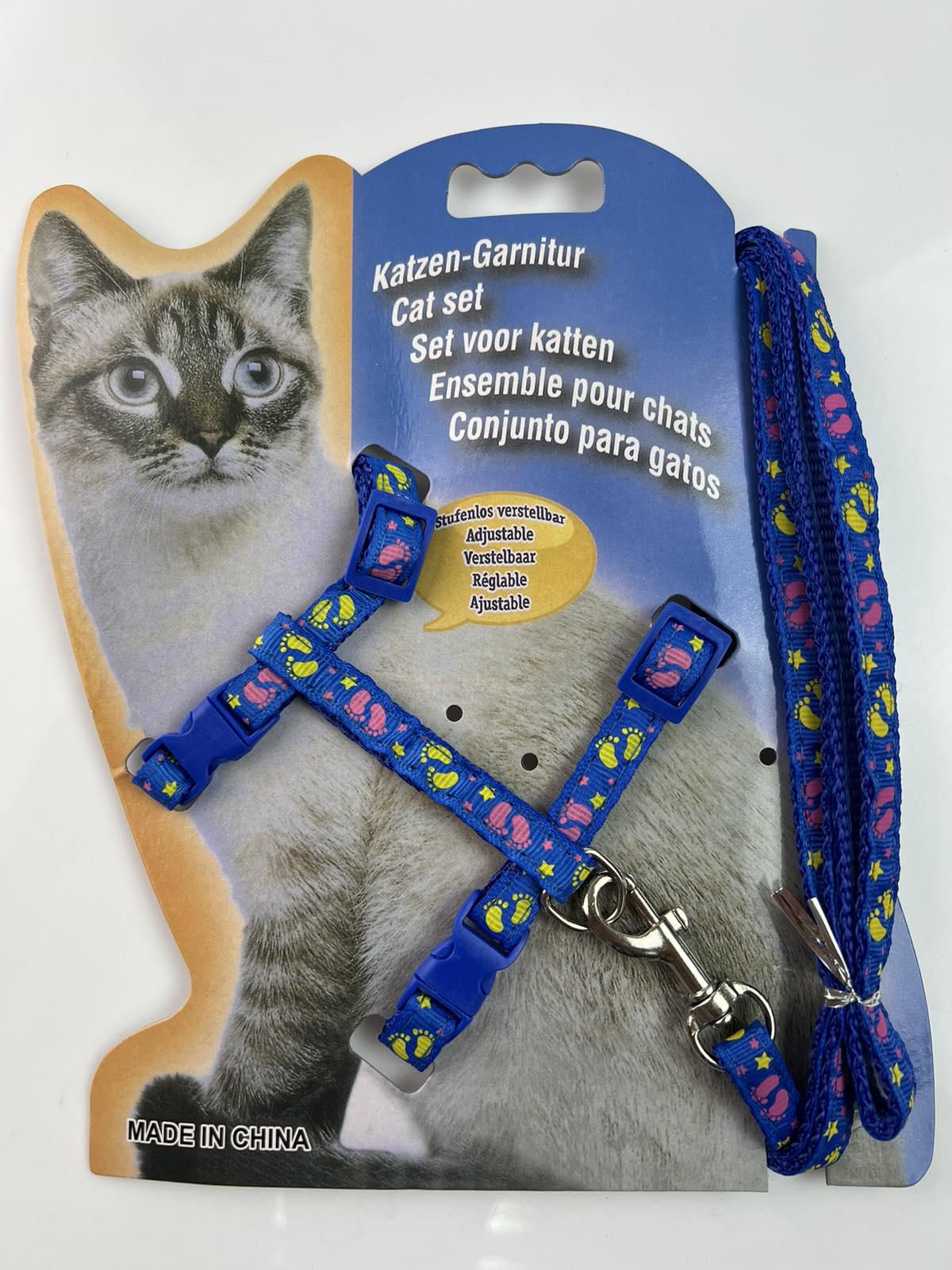 Шлея для кота Soko 24-10-1 10 мм 120+20/30+25/40 см Blue (788)