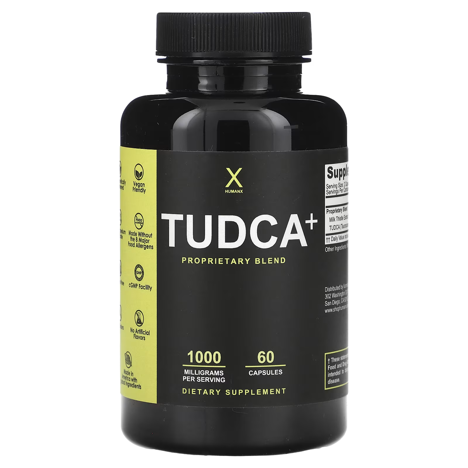 Натуральная добавка защита для печени Humanx Tudca+ Тауроурзодезоксихолевая кислота тудка 1000 мг 30 порций (24159404)