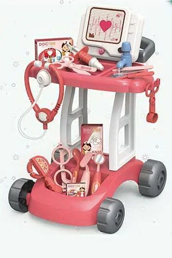 Набір лікаря столик на колесах ЕКГ-апарат звук підсвічування помпова подача води та медичне приладдя