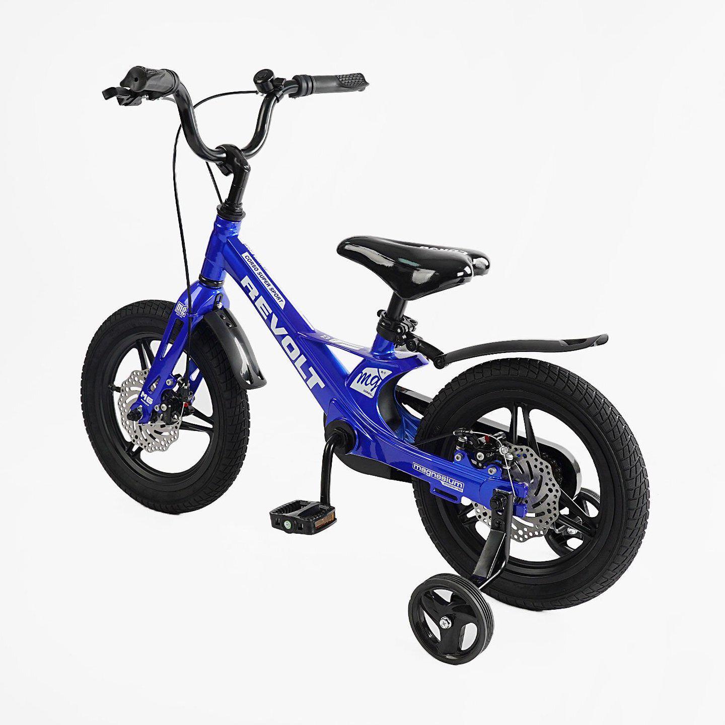 Велосипед двухколесный Corso Revolt 14" детский магниевый Синий - фото 3 Велосипед двухколесный Corso Revolt 14" детский магниевый Синий - фото 3