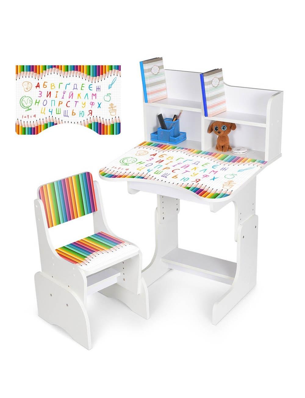 Парта со стулом Bambi детская деревянная Белый (2071-11-1) Парта со стулом Bambi детская деревянная Белый (2071-11-1)