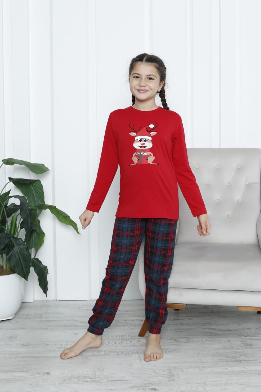 Пижама для девочки новогодняя Nicoletta Family look Merry Christmas 89184k 98-104 см Красный