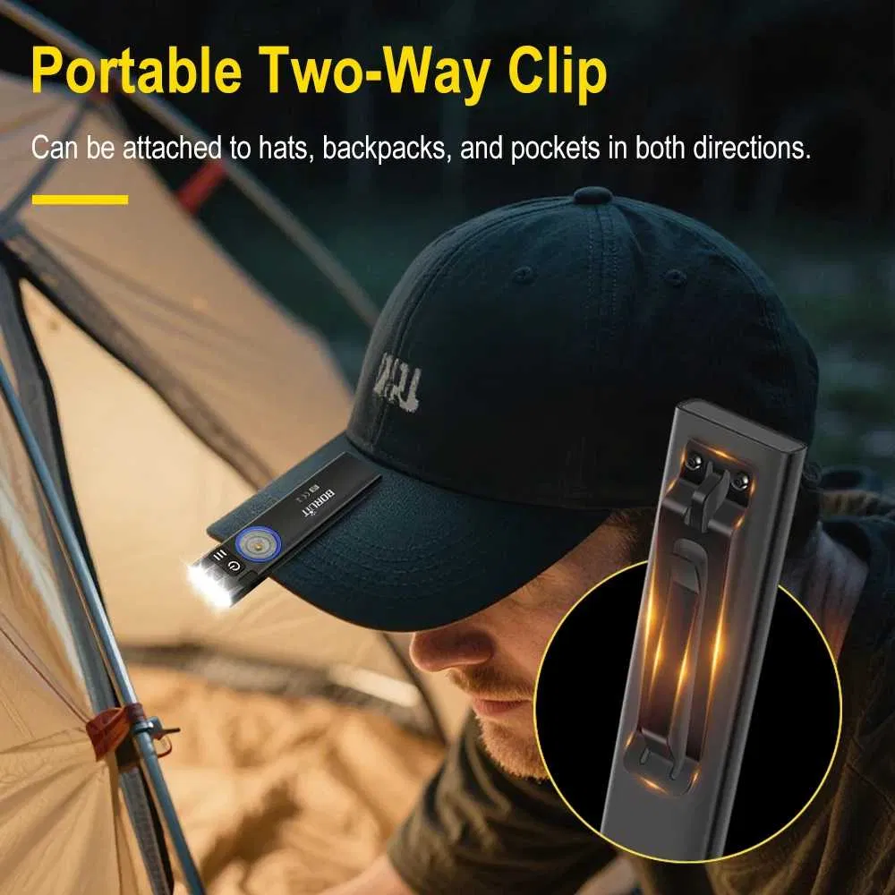 Ліхтар акумуляторний Boruit U8 EDC 650lm Type-C 1000 mAh IP67 Чорний (BORUIT-U8) - фото 6