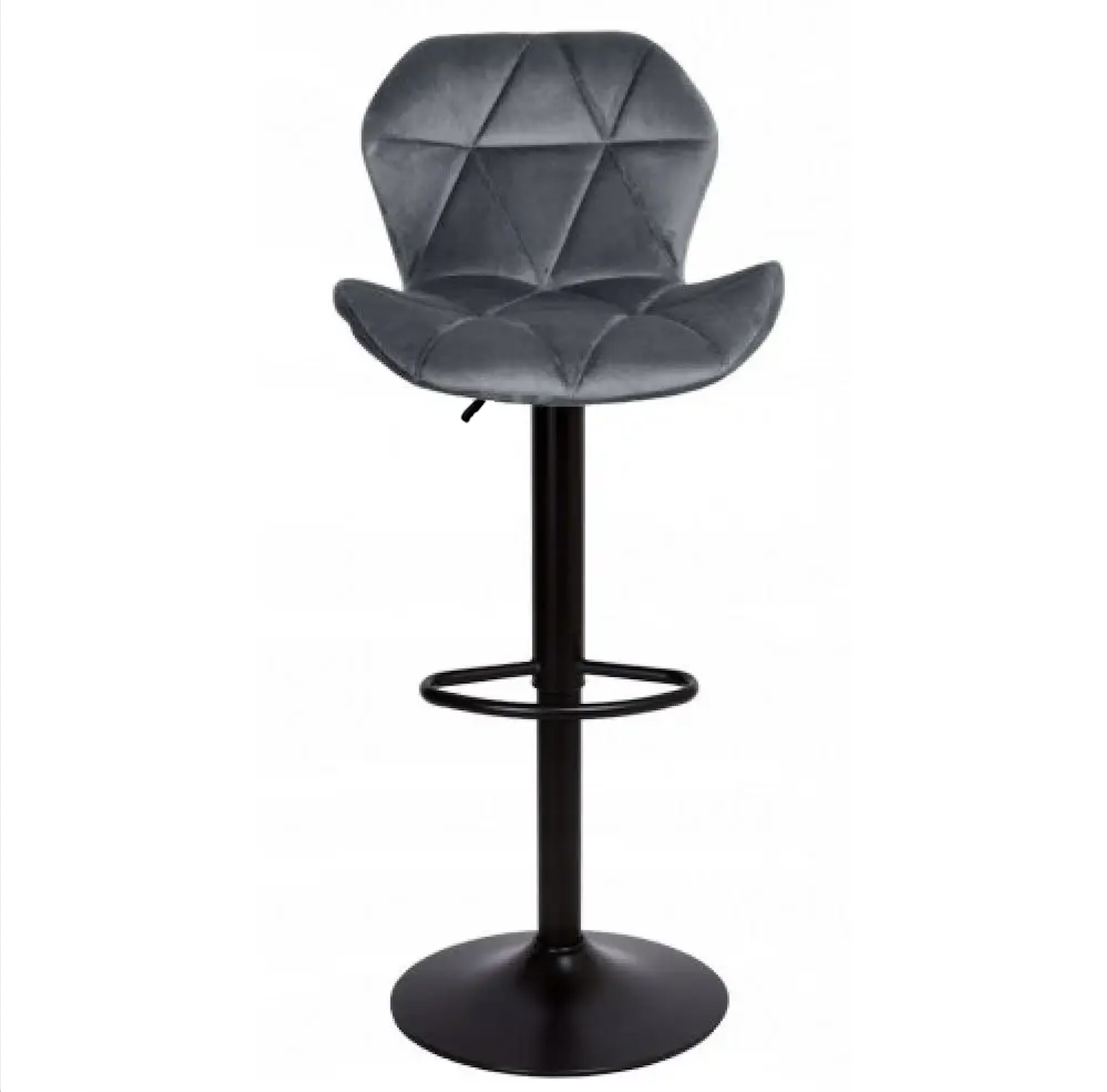 Барный стул со спинкой Bonro BN-087 велюр Серый