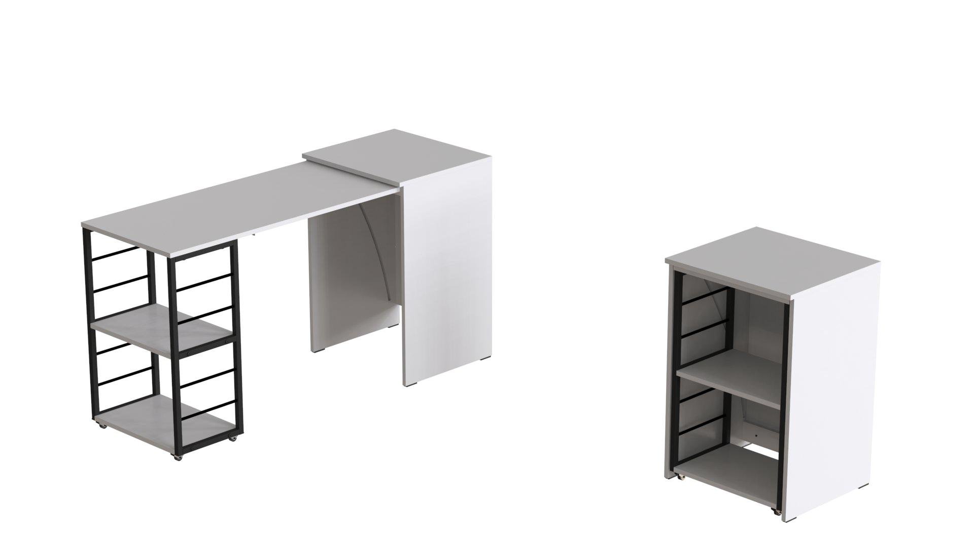 Стіл-тумба трансформер Ferrum-decor Смарт 2/1 метал/ДСП 16 мм 750x1450x500 мм Чорний/Білий (FRD-105095) - фото 8 Стіл-тумба трансформер Ferrum-decor Смарт 2/1 метал/ДСП 16 мм 750x1450x500 мм Чорний/Білий (FRD-105095) - фото 8