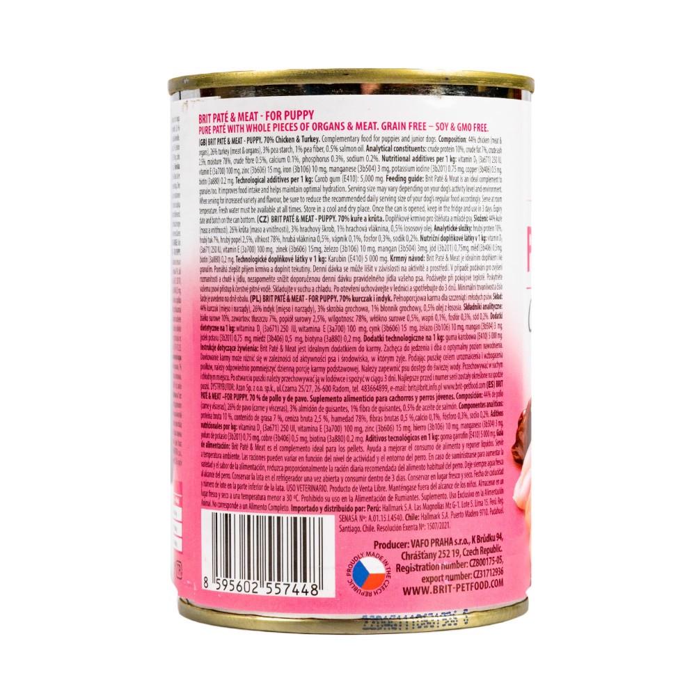 Вологий корм для цуценят Brit Pate & Meat Chicken 400 г курка та індичка - фото 4