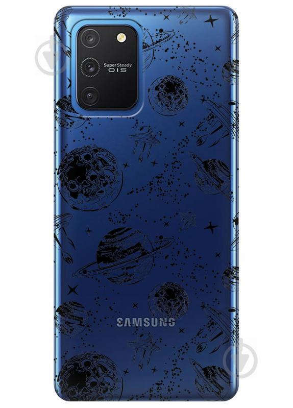 Прозрачный силиконовый чехол iSwag для Samsung Galaxy S10 Lite с рисунком - Космос (KS3438)