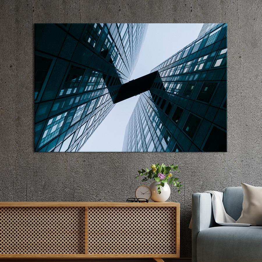 Картина город Высотные стеклянные здания 120x80 см (A707-1)