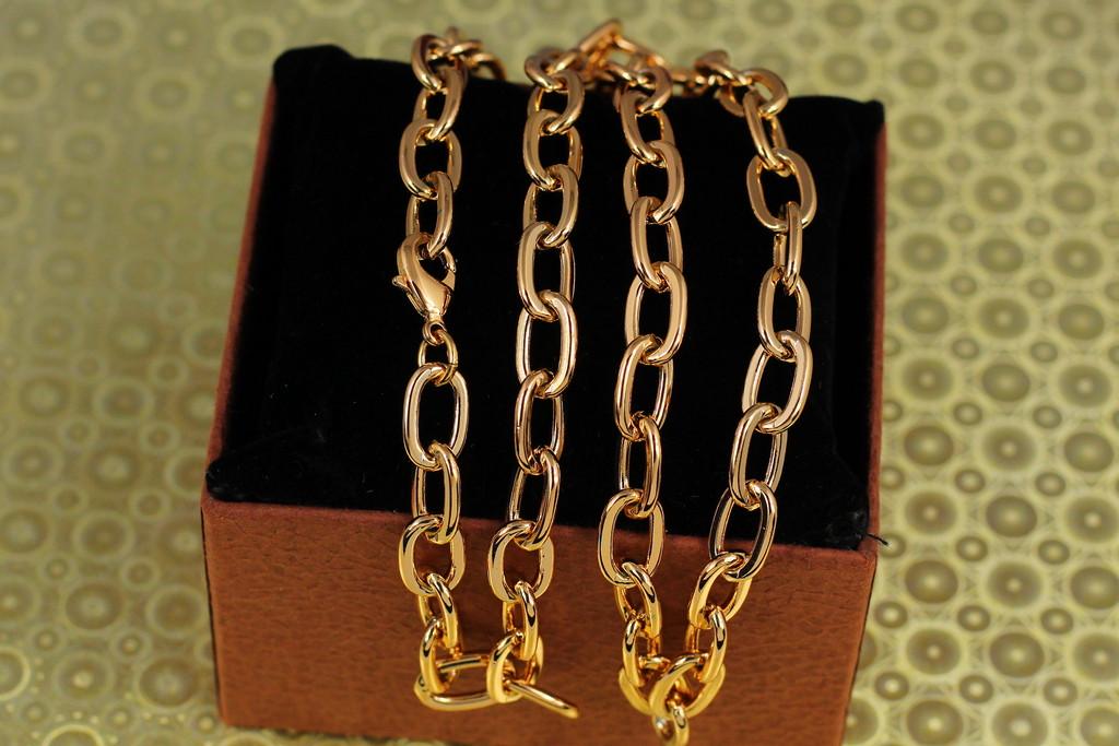 Цепь Xuping Jewelry Якорная 60 см 9 мм Золотистая (2448991697)