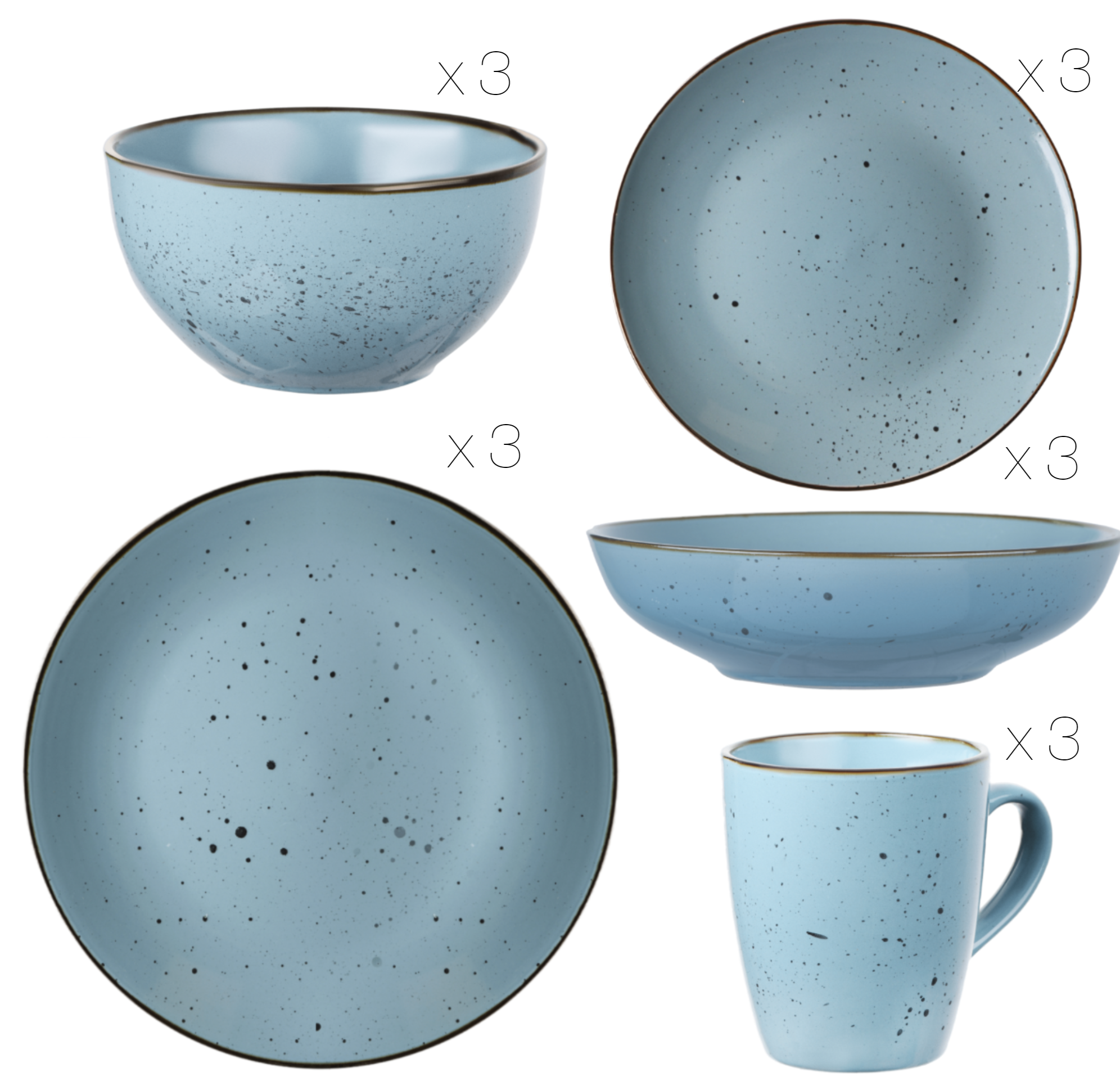 Сервиз столовой посуды Ardesto Bagheria 15 пр. 3 персони каменная керамика Синий - фото 3 Сервиз столовой посуды Ardesto Bagheria 15 пр. 3 персони каменная керамика Синий - фото 3