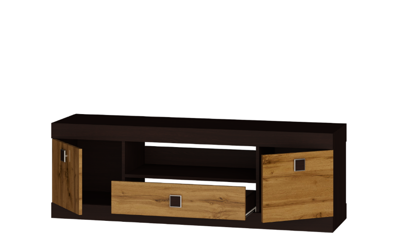 Тумба под ТВ Everest Соната 1500 1500х376х500 мм Венге темный/Дуб крафт золотой (11302) - фото 5 Тумба под ТВ Everest Соната 1500 1500х376х500 мм Венге темный/Дуб крафт золотой (11302) - фото 5