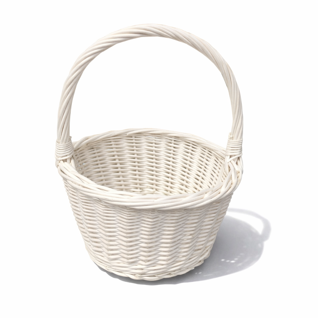 Корзина-ведерко Пасхальная детская плетеная из лозы Белый (10006)