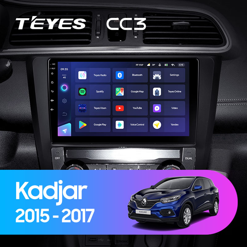 Автомагнитола штатная Teyes для Renault Kadjar 2015-2017 Android CC3 3+32G Wi-Fi/4G вариант B (1488533993) - фото 3