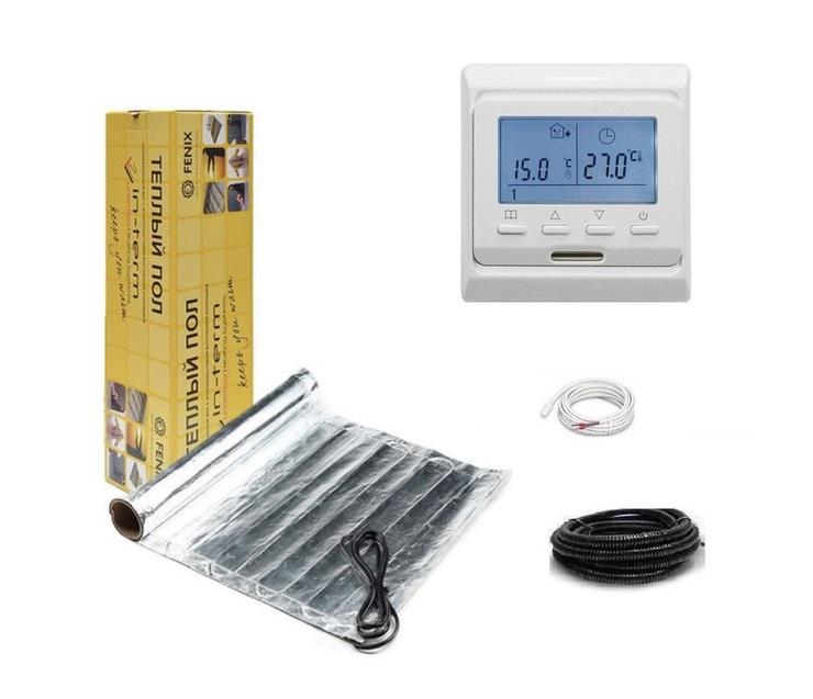Нагревательный мат алюминиевый In-Therm под ламинат 11 м2 22 м 1650 Вт с программируемым терморегулятором (25036782)