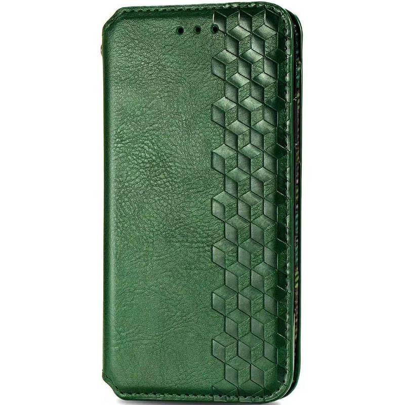 Противоударный кожаный чехол книжка GETMAN Cubic (PU) для Xiaomi Redmi Note 9 / Redmi 10X Зеленый