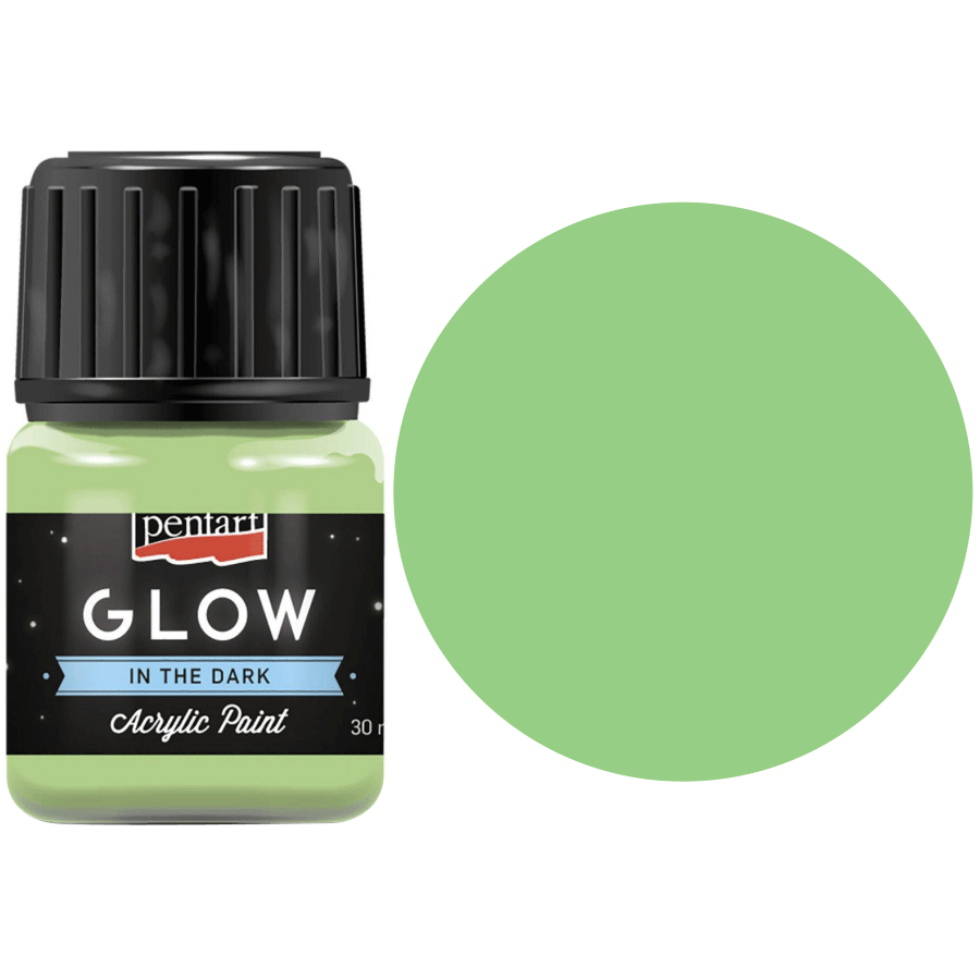 Акриловая краска Pentart 16485 для декора Glow in the dark 30 мл 6 шт. Зеленый (5997412761450)