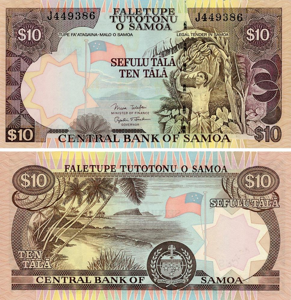 Банкнота Самоа 10 тала 2002 UNC P34 (Б05629)