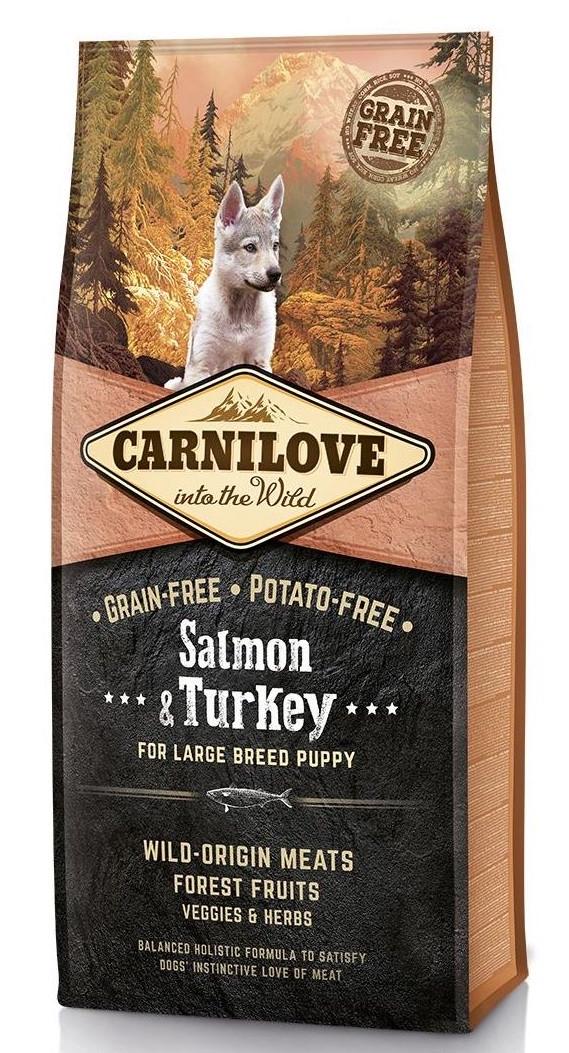 Корм беззерновой для щенков крупных Carnilove Salmon&Turkey Large Breed Puppy лосось и индейка всех пород 12 кг (1789920052) - фото 1