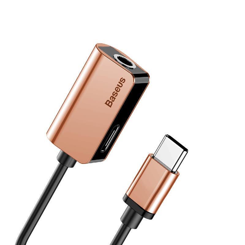 Перехідник Baseus Type-C Male to Type-C Female/Female L40 35 мм Золотистий