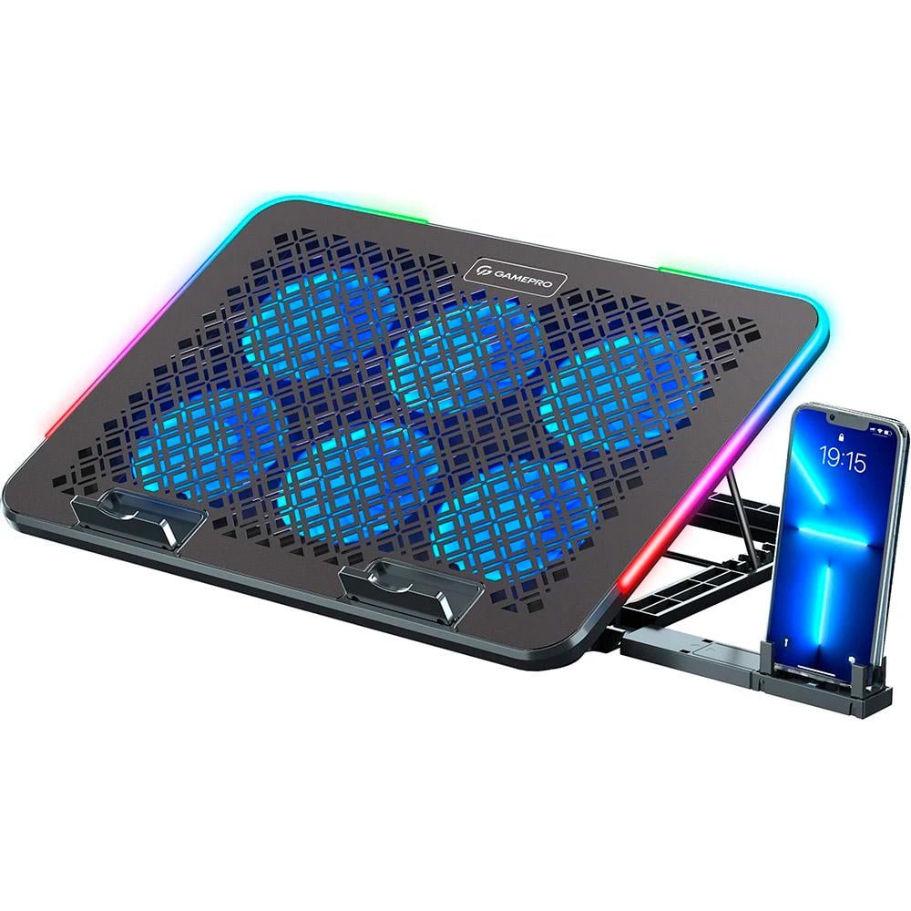 Подставка для ноутбука GamePro CP590 с охлаждением 6 вентиляторов USB Black (CP590) Подставка для ноутбука GamePro CP590 с охлаждением 6 вентиляторов USB Black (CP590)