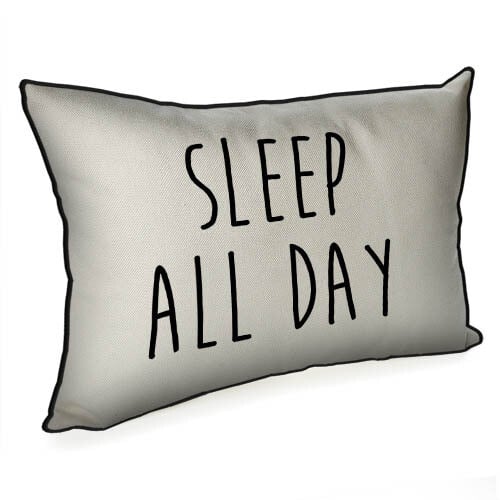 Подушка интерьерная с мешковины Sleep all day 45х32 см (43PHB_20F002)