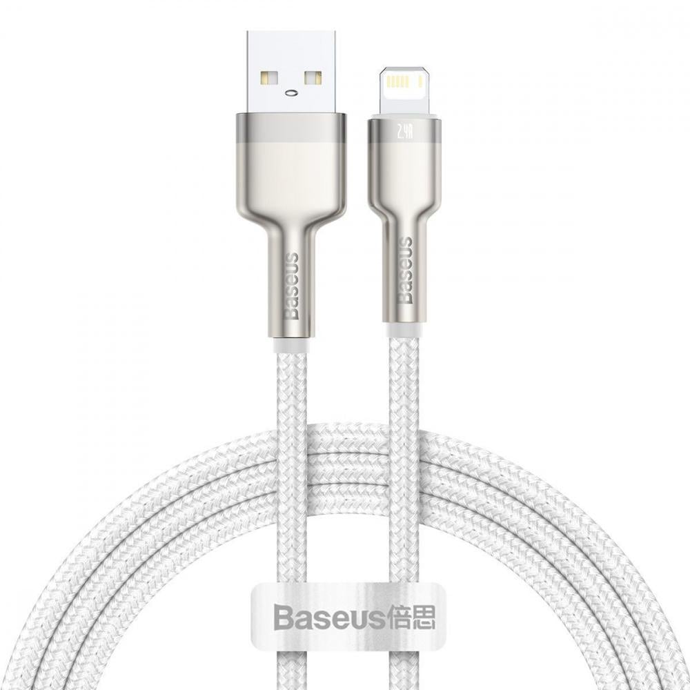 Кабель BASEUS Cafule Metal Lightning 2,4 A 1 м Белый (31092 white)