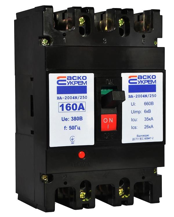Автоматический выключатель АСКО-УКРЕМ ВА-2004N/250 160А 3 полюса - фото 2 Автоматический выключатель АСКО-УКРЕМ ВА-2004N/250 160А 3 полюса - фото 2