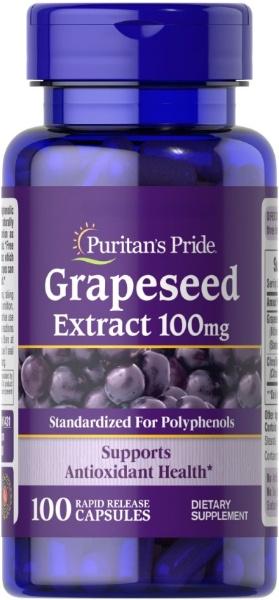 Добавка натуральная Экстракт виноградных косточек Puritans Pride Grapeseed Extract 100 мг 100 капсул