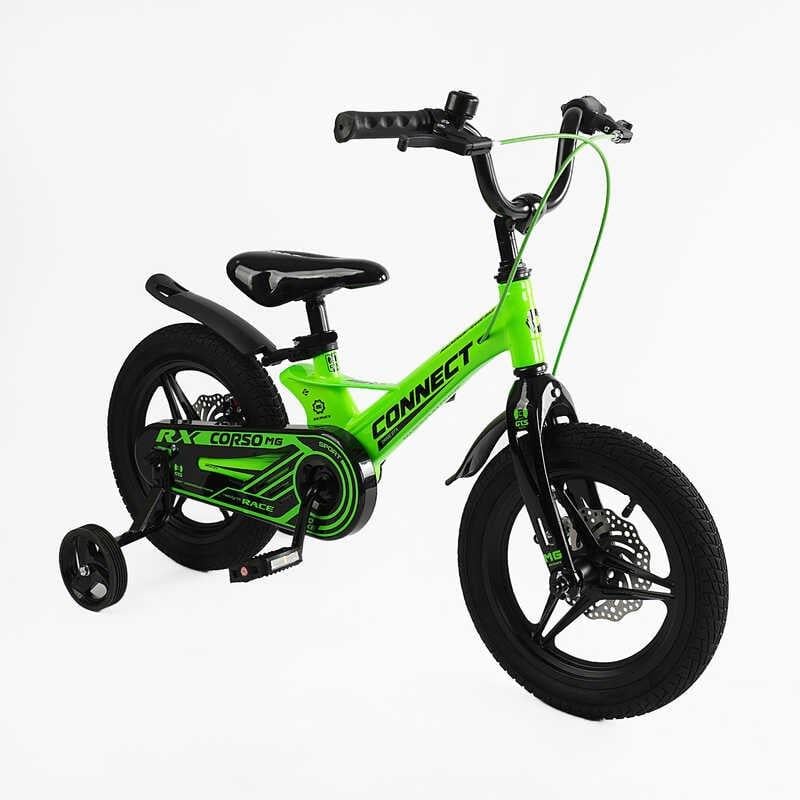 Велосипед Corso CONNECT 14" 2-х колесный магниевая рама/дисковые тормоза/собран на 75% Green (163939)