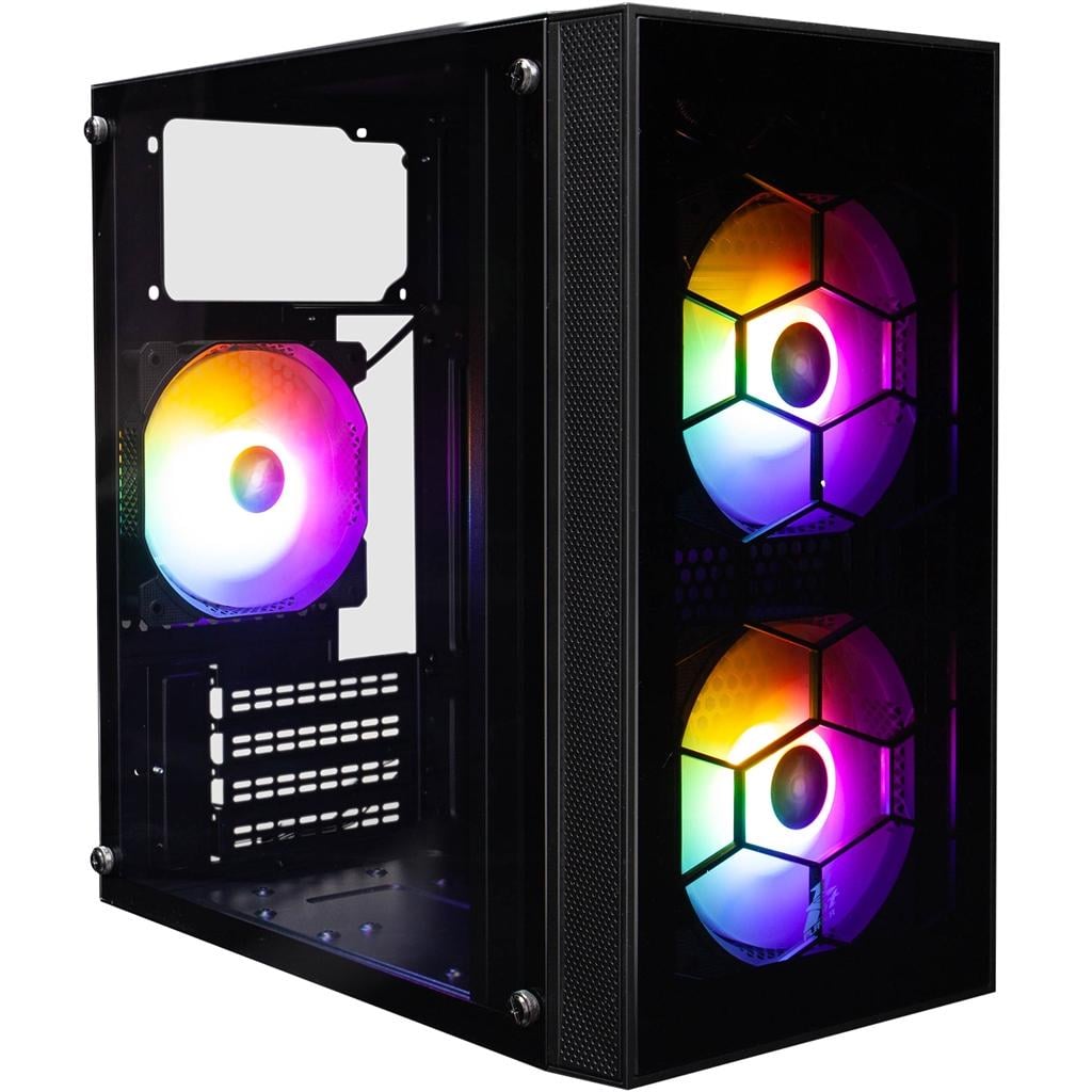 Корпус для ПК 1stPlayer X1 Midi-Tower MicroATX/Mini-ITX 600W RGB Black (X1-BK-3F1-PS-600FK-EU)