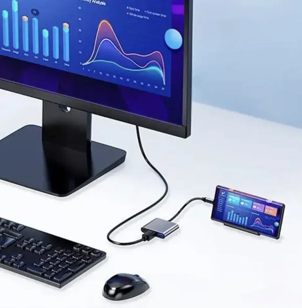 Перехідник 3в1 із Type-C на HDMI/USB/USB-C / Конвертер Full HD/1080p/4K/2K/UHD - фото 4 Перехідник 3в1 із Type-C на HDMI/USB/USB-C / Конвертер Full HD/1080p/4K/2K/UHD - фото 4