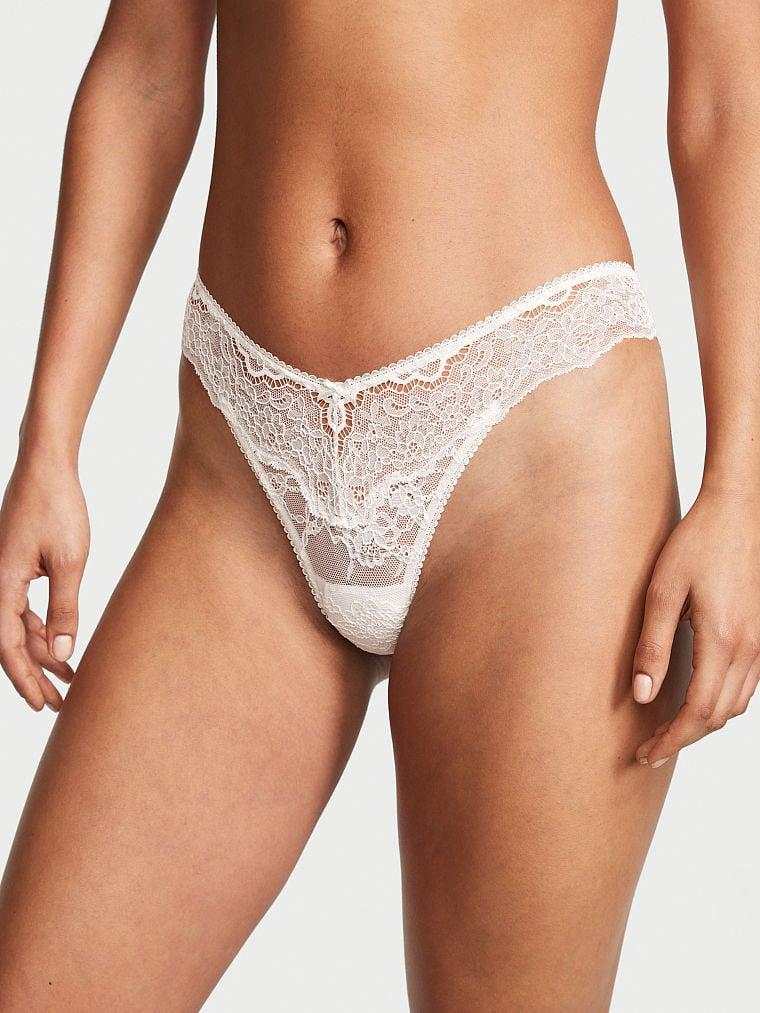 Трусики женские Victoria's Secret Lace кружевные бразилианы L Белый (2018765649)