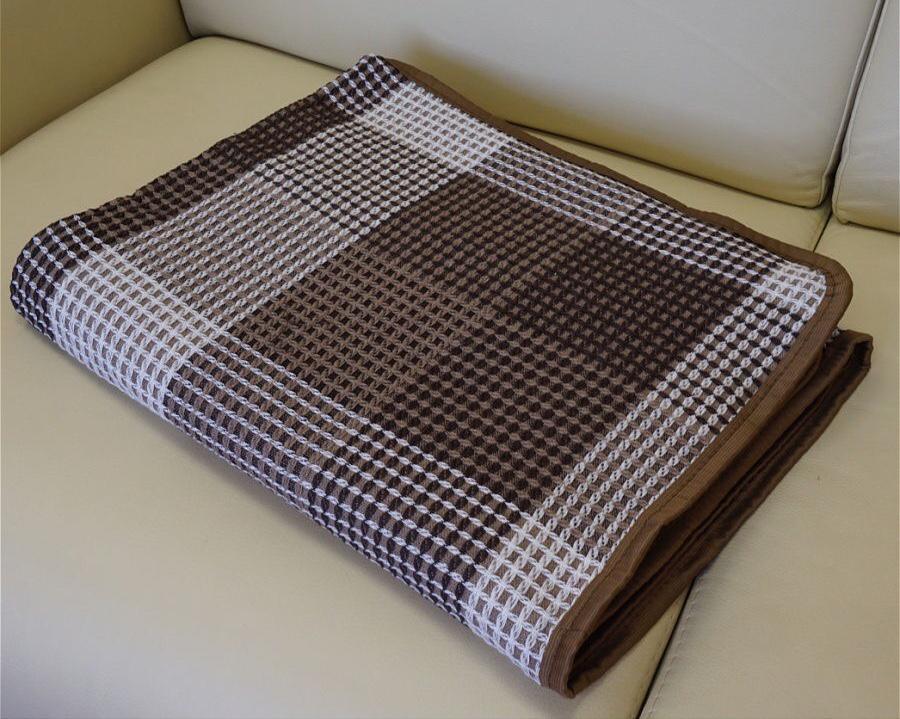 Плед-покрывало хлопковое Vladi 170х210 см Бежево-коричневый