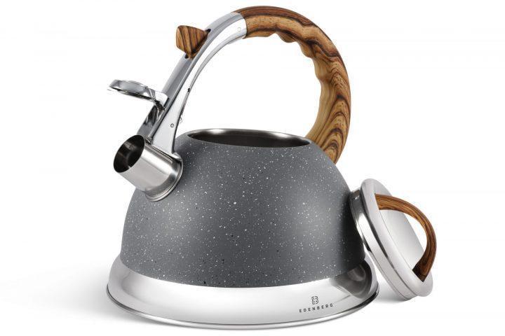 Чайник Edenberg 3 л із нержавіючої сталі зі свистком Сірий (EB-8852) - фото 4 Чайник Edenberg 3 л із нержавіючої сталі зі свистком Сірий (EB-8852) - фото 4