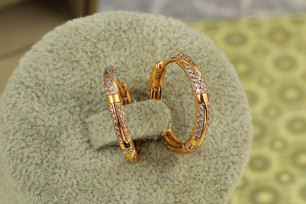 Серьги кольца Хuping Jewelry Условие 2 см Золотистый (28078920)